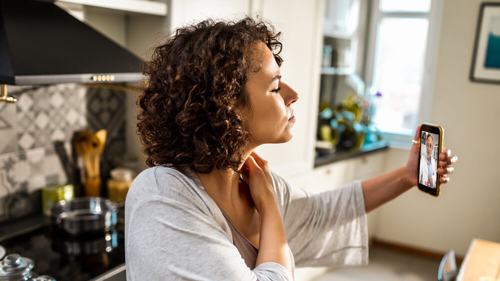 Woman having a virtual appointment