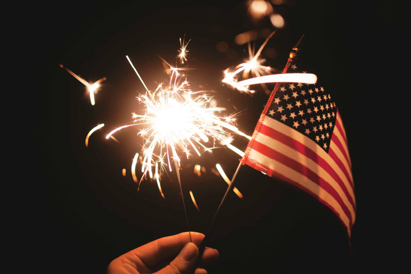 firework and flag