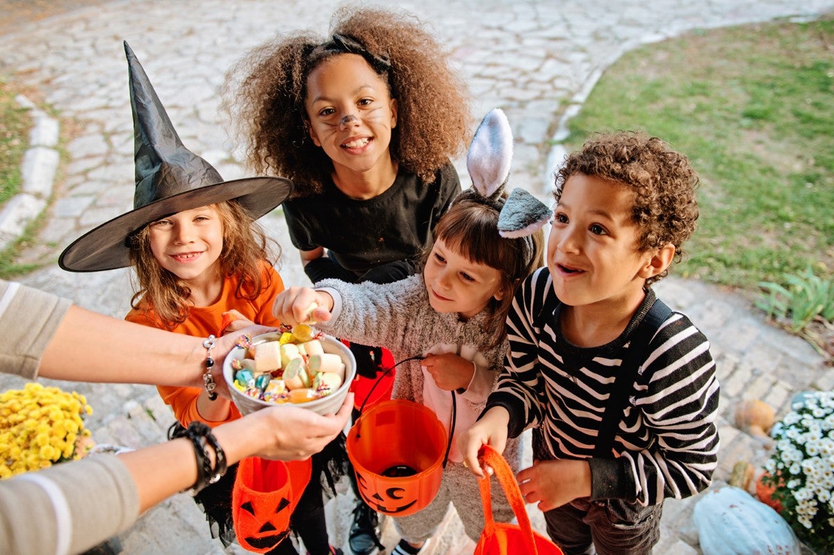 kids with costumes