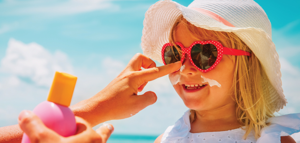 Girl sunscreen