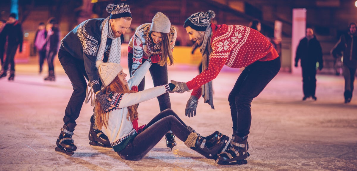 Ice skating fall