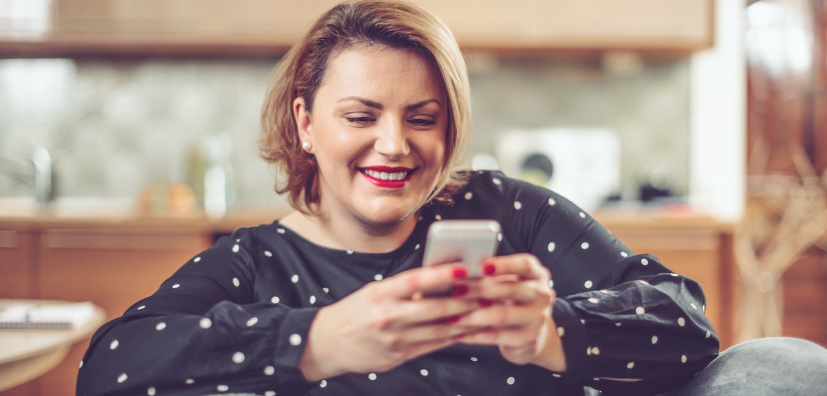 Woman using cell phone