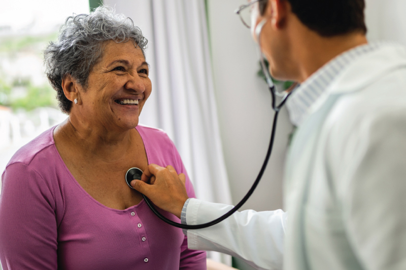 Woman receiving heart care