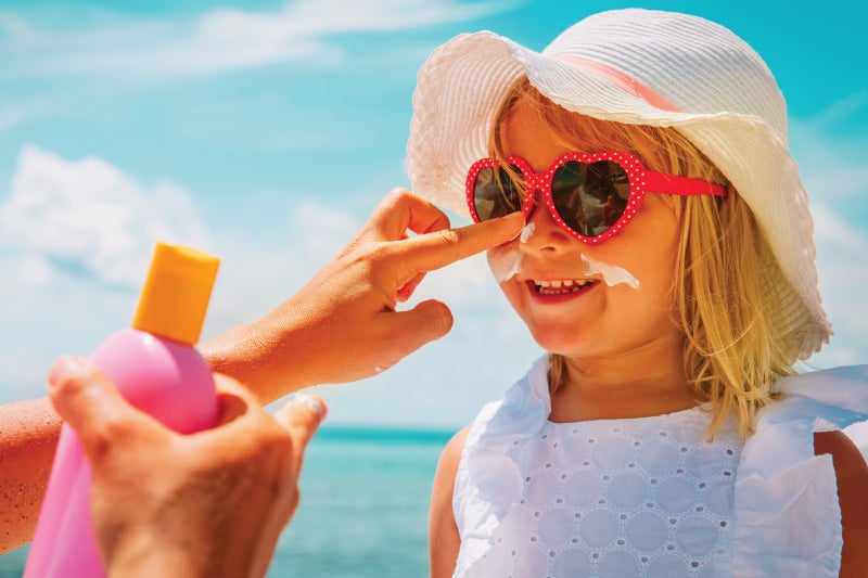 Girl sunscreen