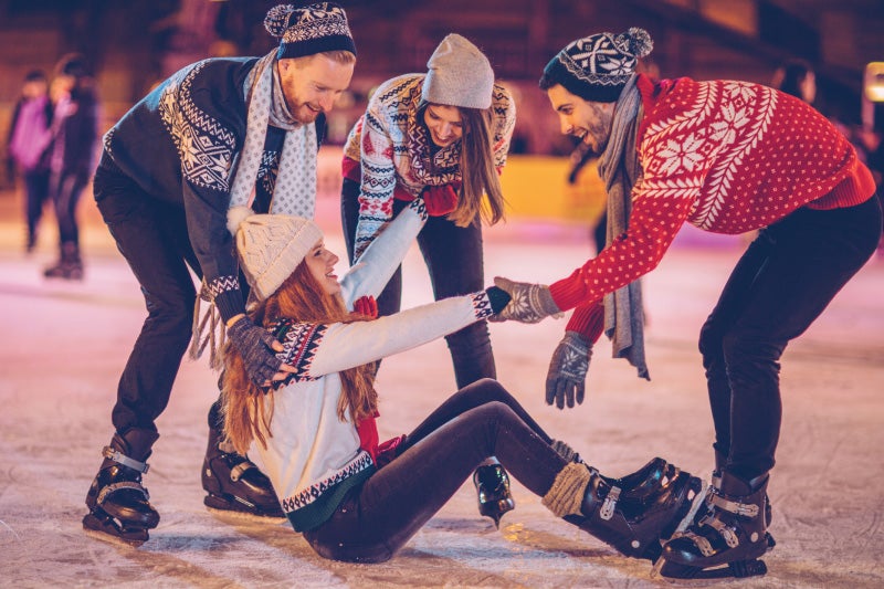 Ice skating fall