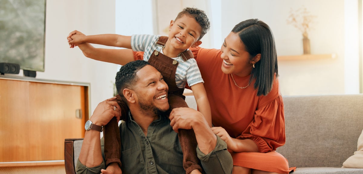 Family smiling together